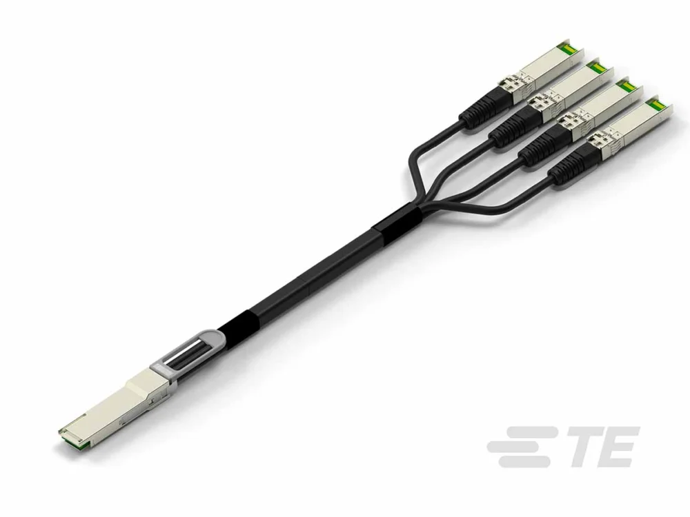 Billigare TE Connectivity Pluggbar I/O-kontakt QSFP serien QSFP28, 8 Portar Hane, 16-polen, Kablage borrchuck, Ethernet-kabel