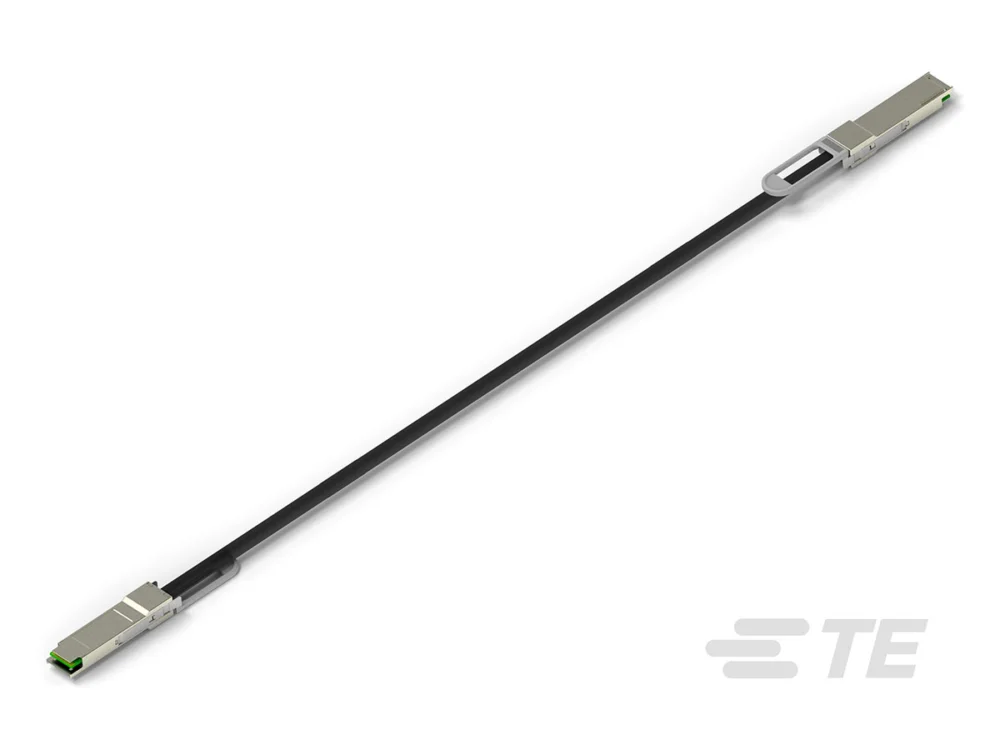 I lager TE Connectivity Pluggbar I/O-kontakt QSFP serien QSFP28, 8 Portar Hane, 16-polen, Kablage borrchuck, Ethernet-kabel