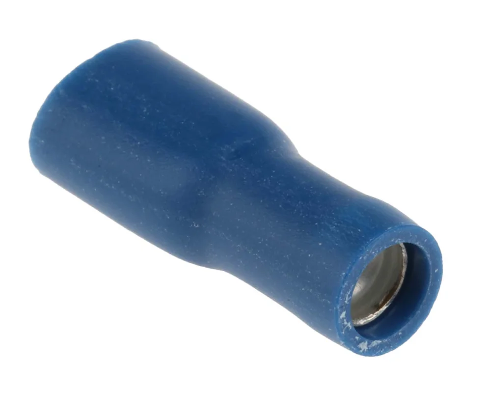 RS PRO RS PRO serien Blå Isolerad Hona Flatstiftskontakt, 4.8 x 0.8 mm Flatkontakt 16 AWG 14 AWG Nedsatt pris