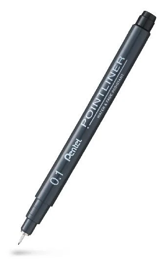 Fineliner PENTEL Pointliner 0,1mm svart Rea