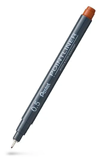 Nedsatt pris Fineliner PENTEL Pointliner 0,5mm brun