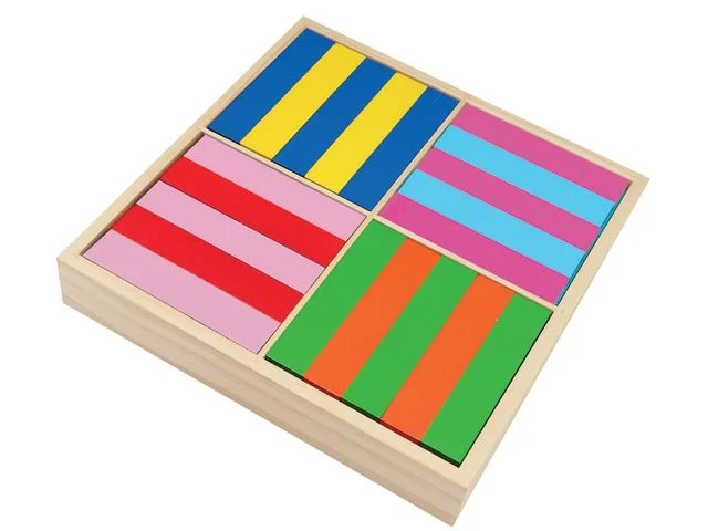 Byggklossar trä färg 12x2,5x0,8cm 100st Billig