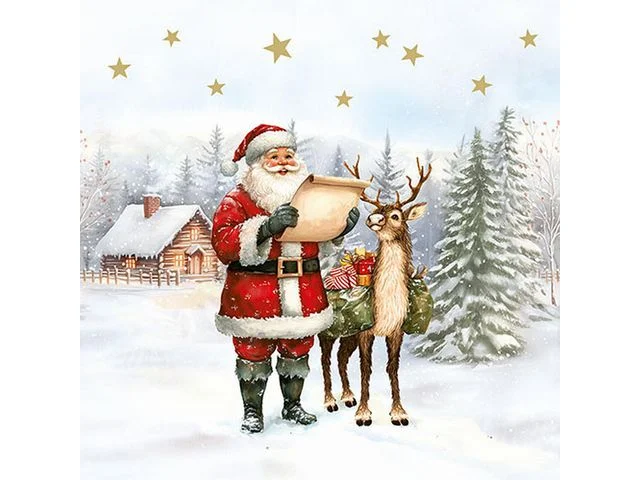 Trygg betalning Servett Dear Santa 3-lags 33x33cm 20/fp