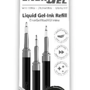 Refill PENTEL EnerGel needle svart 3/fp Populär