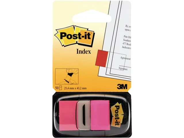 Köp online Index POST-IT 25,4x43,2mm cerise 50/fp