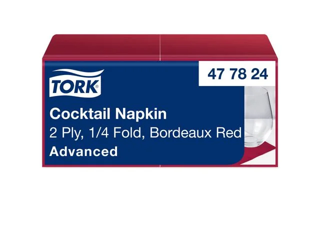 Endast denna vecka Servett TORK Cocktail 2-lag v.röd 200/fp