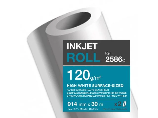 Inkjetpapper CLF 914mmx30m 120g 2/fp Snabb leverans