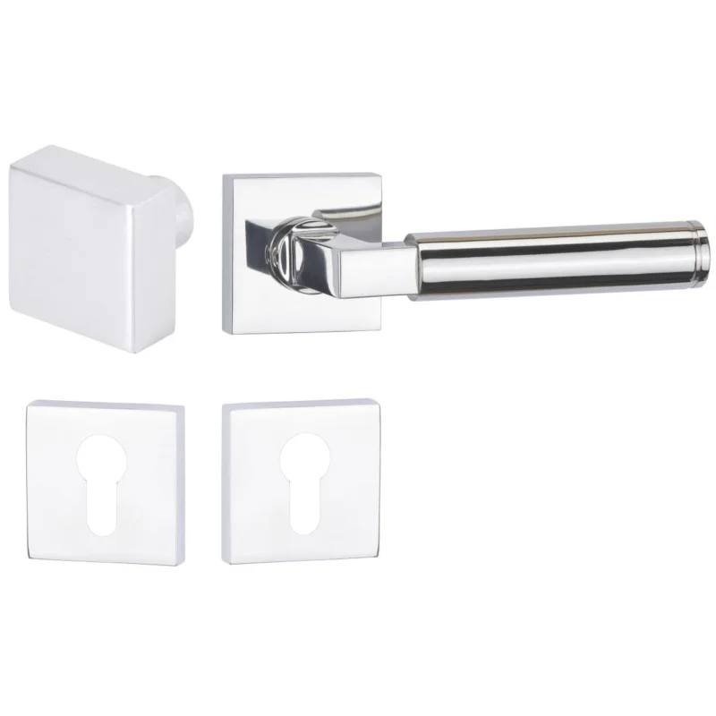 Trygg betalning Hermat Türdrücker INFINITY 01 aus Edelstahl, Knopf / Drücker - DIN links Chrom poliert