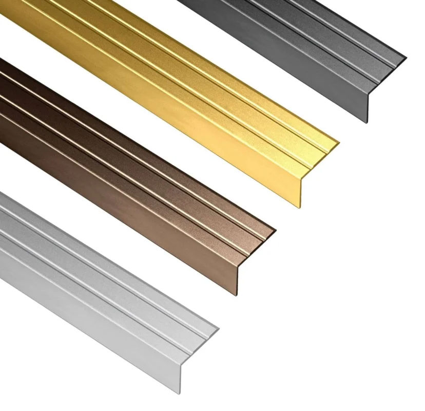 Alfer Treppenkantenprofil aus Aluminium L-Form selbstklebend 25x20 mm, Bronze matt - 2000 mm Premium