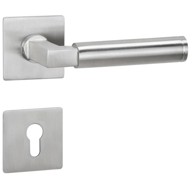 Hermat Türdrücker INFINITY 02 aus Edelstahl, PZ - Profilzylinder Edelstahl matt risnedsättning