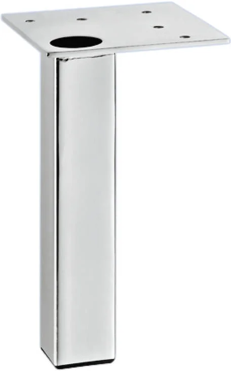 Häfele Möbelfuß H3911 Stahl mit Anschraubplatte Höhe 150 mm, weißaluminium -150 mm Billigare