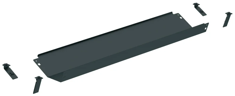 I lager Häfele Kabelkanal Standard Kabelführung für Tische Kabelhalter schwarz, 1400 mm 1020 mm graphitschwarz, RAL 9011