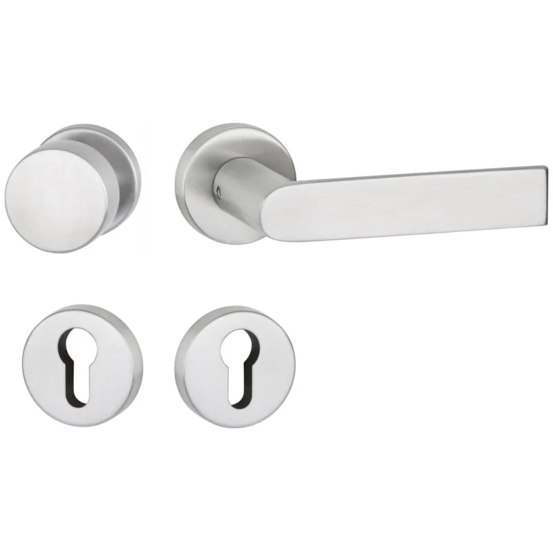 Rabatter Hermat Türdrücker BASIC 13 aus Edelstahl, PZ - ProfilzylinderW Edelstahl matt