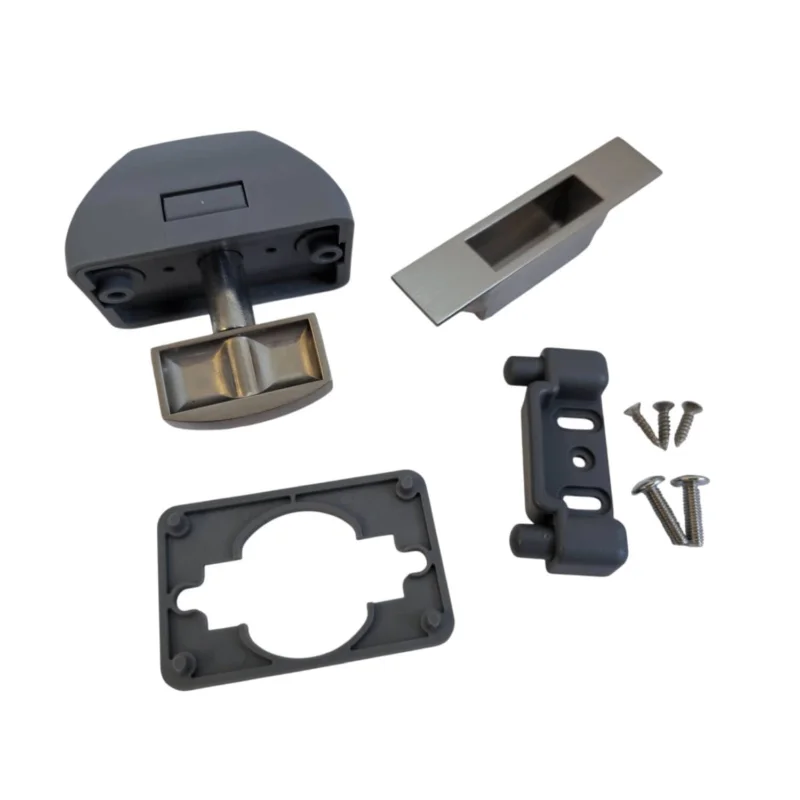 Siso Möbelschloss LONG LATCH mit Druckknopfverriegelung, rechteckig Holzstärke 12 - 16 mm edelstahl finish Outlet