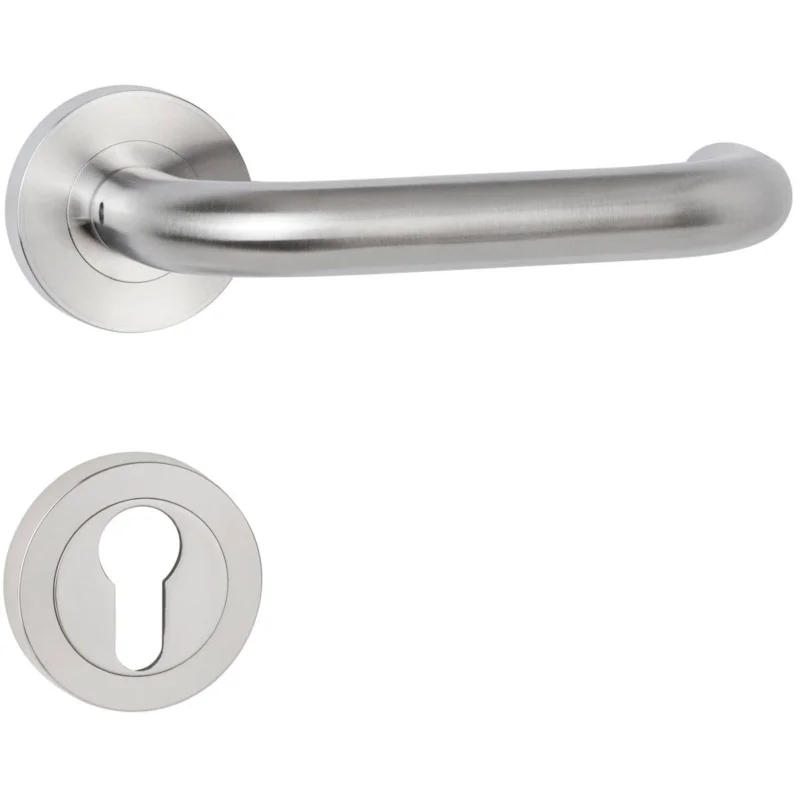 Hermat Türdrücker BASIC 01 aus Edelstahl, PZ - Profilzylinder Edelstahl matt Begränsad tid