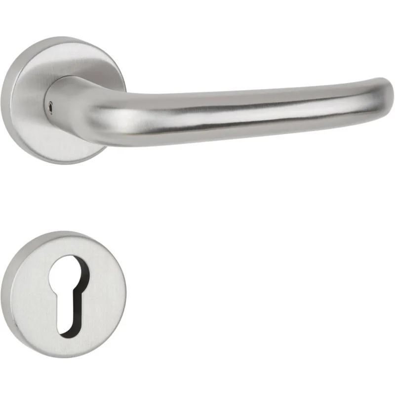Lågt pris Hermat Türdrücker BASIC 06 aus Edelstahl, PZ - Profilzylinder Edelstahl matt