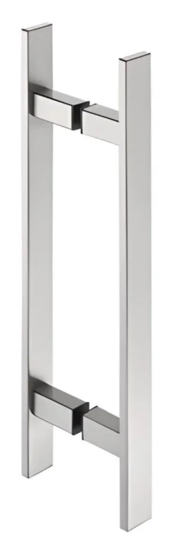 Billig Häfele Stoßgriff COSIMO aus Edelstahl eckig, Holztür - beidseitige Montage (2 Griffe) - Länge 600 mm - Bohrabstand 450 mm