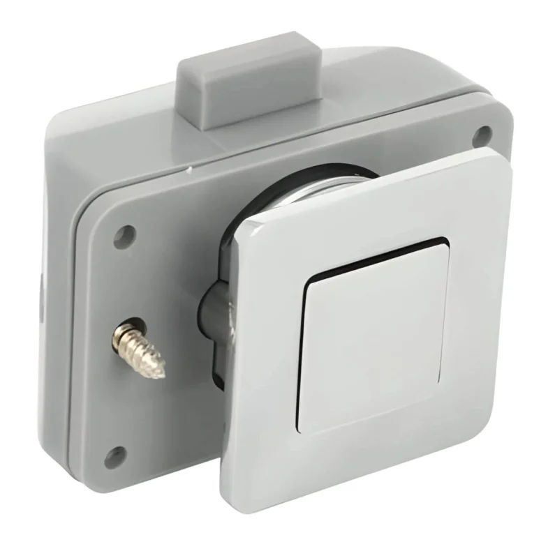 Utförsäljning Siso Möbelschloss SQUARE LATCH mit Druckknopfverriegelung, quadratisch Holzstärke 12 - 16 mm, Chrom poliert
