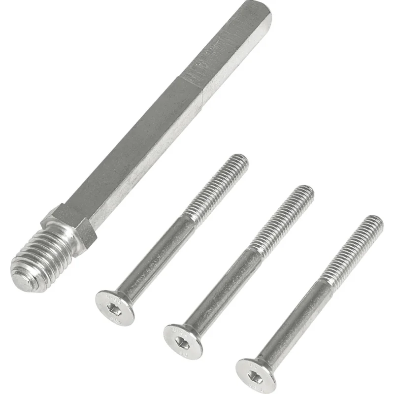 Gedotec Befestigungsset für Sicherheitsgarnituren Wechselstift und Schrauben Vierkant 8/8,5, Türstärke 56 - 65 mm I lager