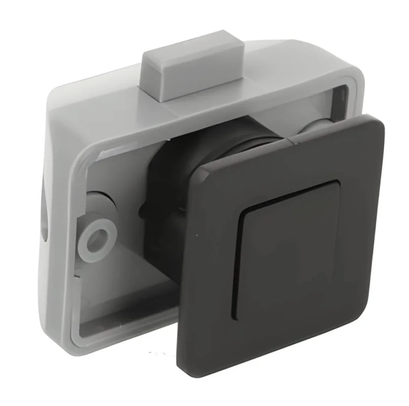 Extra rabatt Siso Möbelschloss SQUARE LATCH mit Druckknopfverriegelung, quadratisch Holzstärke 12 - 16 mm, Schwarz matt