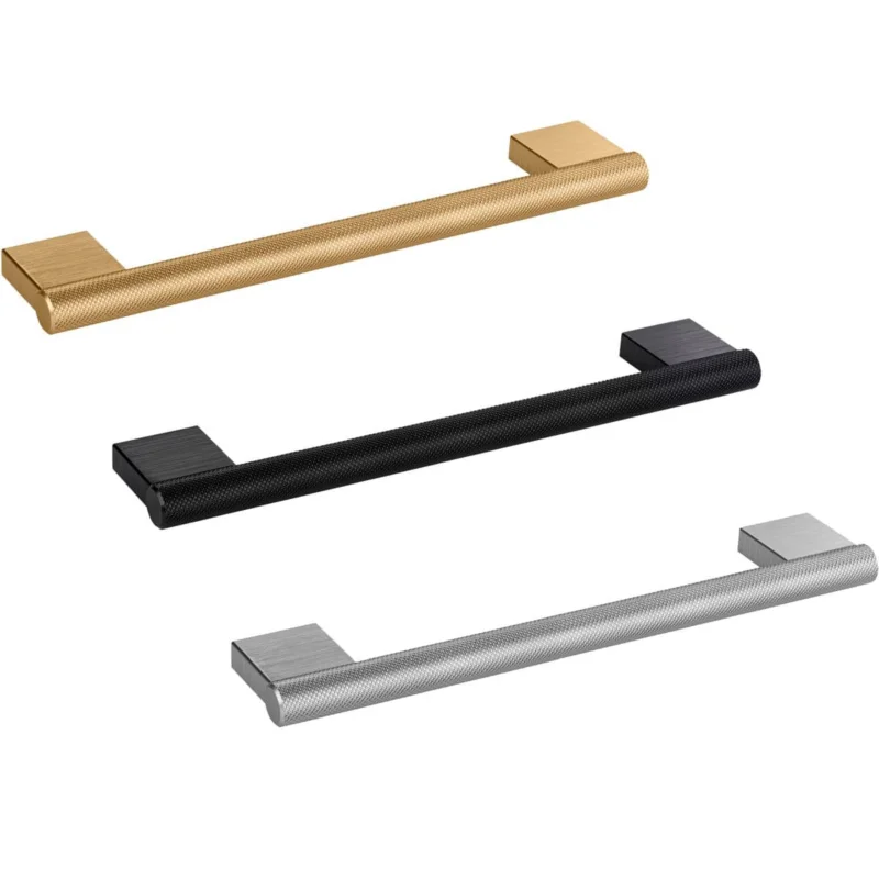 Köp online Viefe Möbelgriff GRAF BIG aus Aluminium geriffelt Ø 14 mm, Edelstahl-Optik - Bohrabstand 192 mm