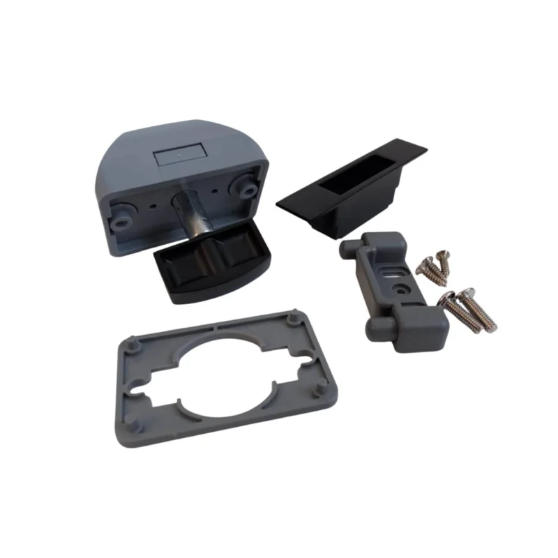 Siso Möbelschloss LONG LATCH mit Druckknopfverriegelung, rechteckig Holzstärke 12 - 16 mm schwarz matt Utförsäljning