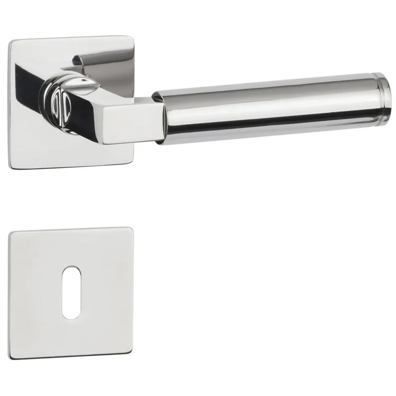 I lager Hermat Türdrücker INFINITY 02 aus Edelstahl, BB - Buntbart Chrom poliert