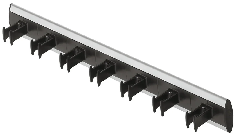 Häfele Gürtelhalter fest montiert für bis zu 7 Gürtel Aluminium, weiß/aluminium glänzend Snabb frakt
