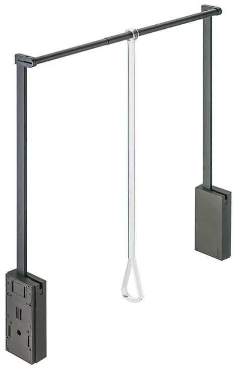 Häfele Garderobenlift mit integrierter Dämpfung für lichte Korpusbreite 560-950 mm Tragkraft 10 kg, braun / 560-950 mm Rabatter