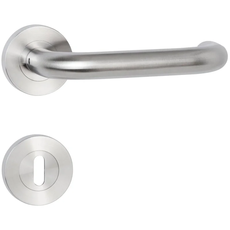 Hermat Türdrücker BASIC 01 aus Edelstahl, BB - Buntbart Edelstahl matt Kampanj