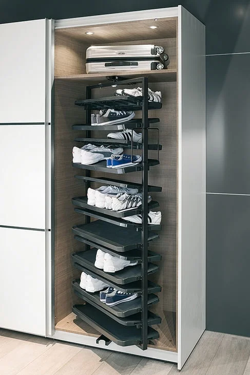Häfele Schuhschrankauszug 180° drehbar Schuhhalter Schrankauszug für Schuhe H3020, weiß - 1680 mm Erbjudandepris