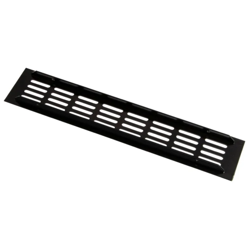 Trygg betalning Gedotec Lüftungsgitter aus Aluminium mit gerillten Stegen, 60 mm- schwarz matt eloxiert - 400 mm