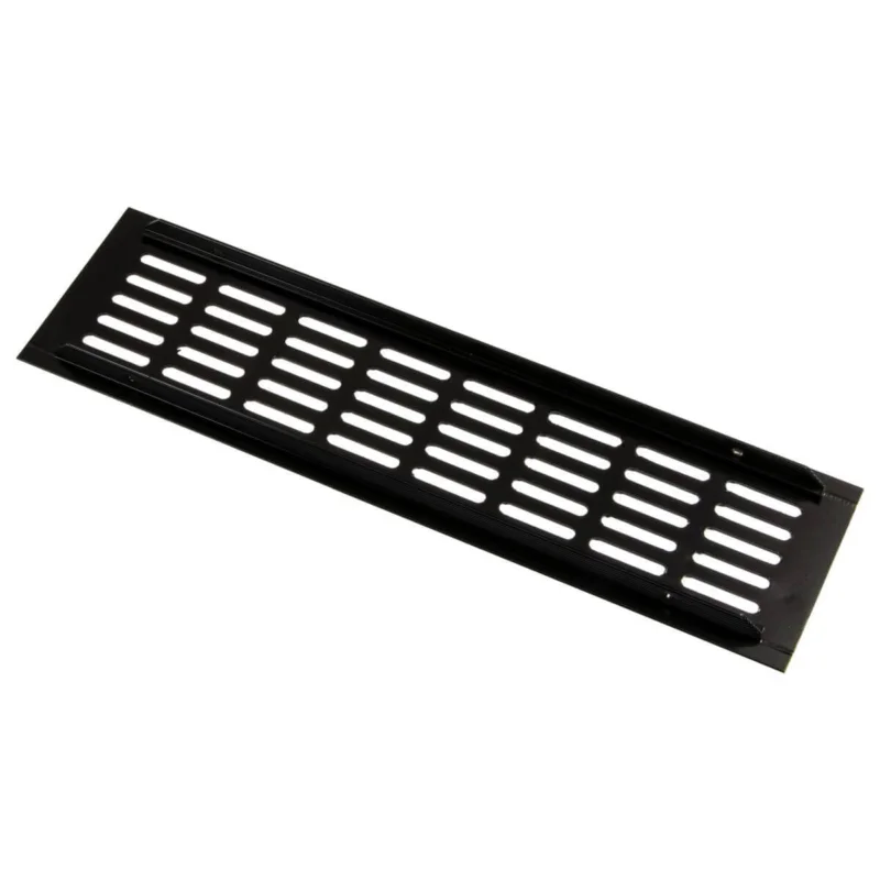 Outlet Gedotec Lüftungsgitter aus Aluminium mit gerillten Stegen, 80 mm- schwarz matt eloxiert - 800 mm
