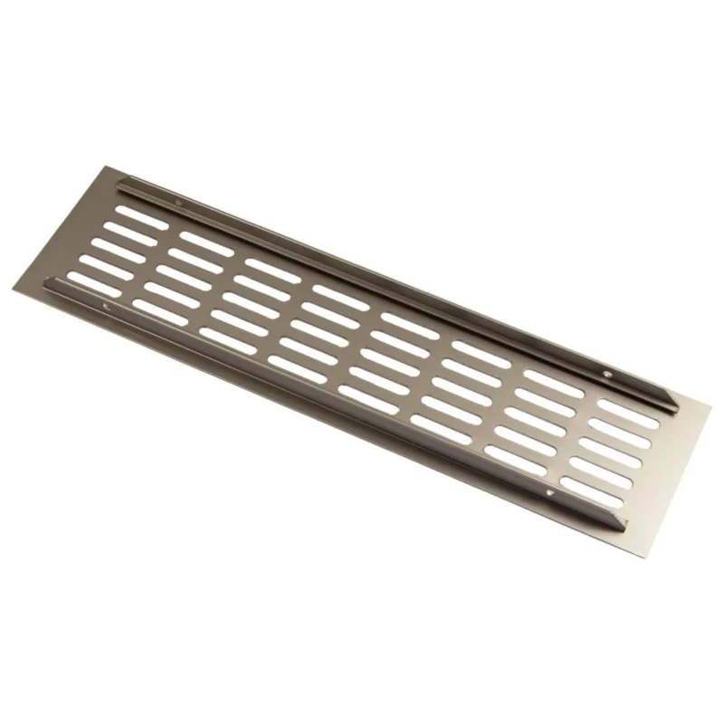 Gedotec Lüftungsgitter aus Aluminium mit gerillten Stegen, 100 mm-Edelstahl eloxiert- 500 mm Erbjudande