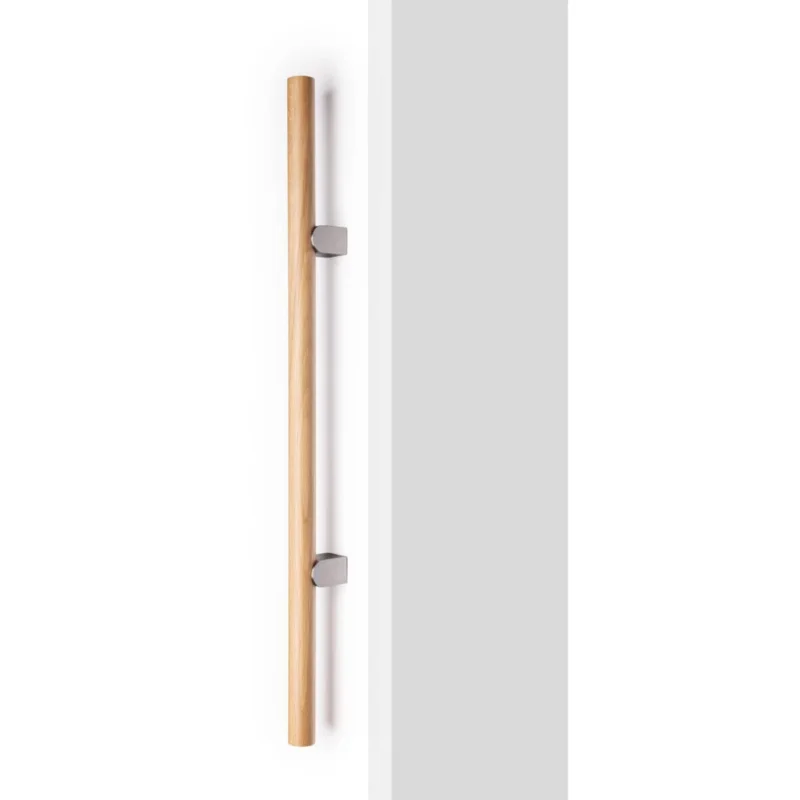 Viefe Stoßgriff KUMO WOOD BIG ONE aus Holz & Aluminium, Eichenholz + Edelstahl-Optik - 1056 mm - Beidseitig (1 Paar) Köp nu