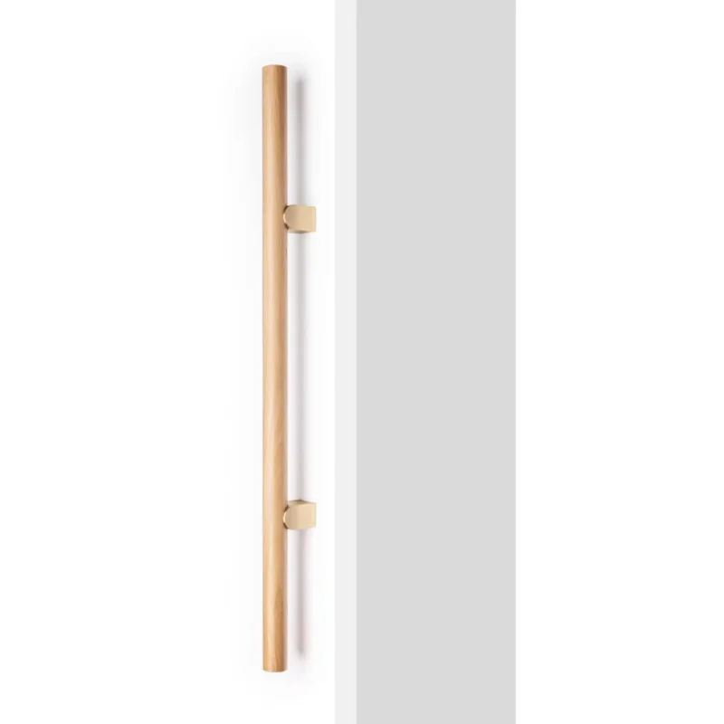 Viefe Stoßgriff KUMO WOOD BIG ONE aus Holz & Aluminium, Eichenholz + Gold gebürstet - 1056 mm - Beidseitig (1 Paar) Köp nu