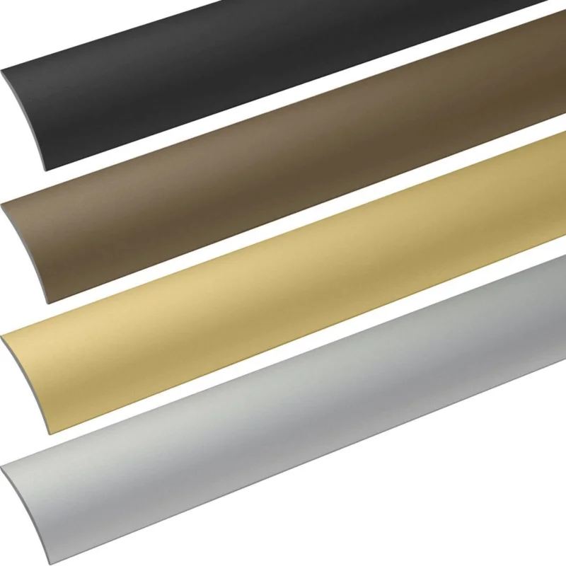 Alfer Übergangsprofil aus Aluminium Gewölbt selbstklebend 30-40 x 5 mm, schwarz - 30 x 2000 mm Sänkt pris