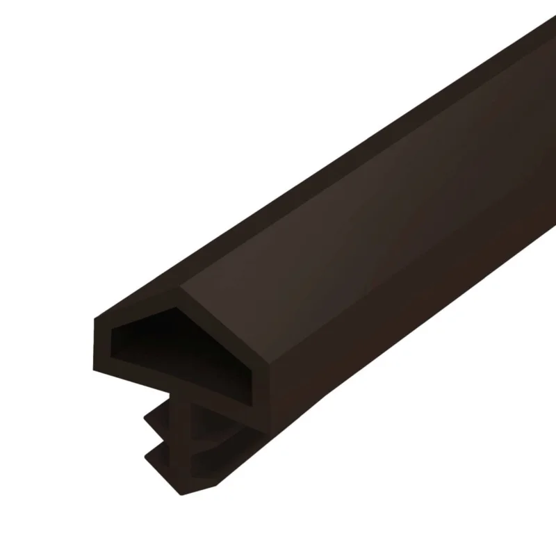 Gedotec Zimmertürdichtung M680 aus PVC für Innentüren mit günstigem Drehpunkt, Dunkelbraun - 25 Meter Expressleverans