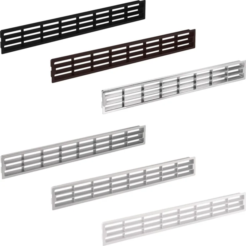 Billigare Gedotec Lüftungsgitter H3616 eckig 458 x 65 mm Kühlschrank-Abluft Sockelleiste Kunststoff