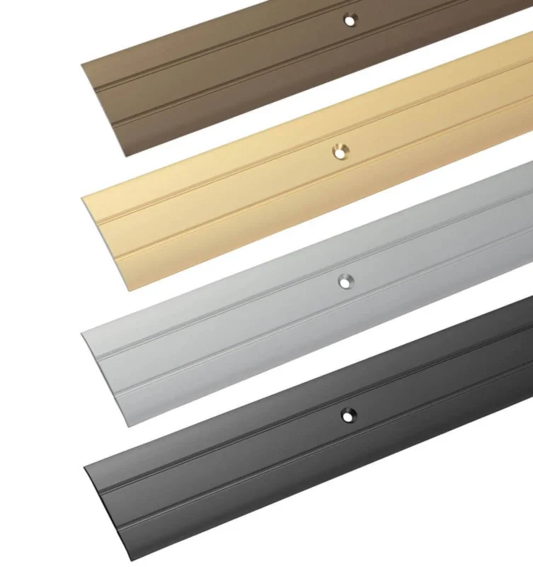 Alfer Übergangsprofil aus Aluminium Flach gelocht 37 x 2,5 mm, schwarz matt eloxiert - 2000 mm I lager
