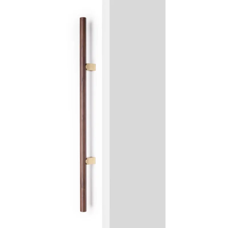 Viefe Möbelgriff KUMO WOOD BIG aus Holz & Aluminium, BA 640 mm - Nussbaum + Gold gebürstet Trygg betalning