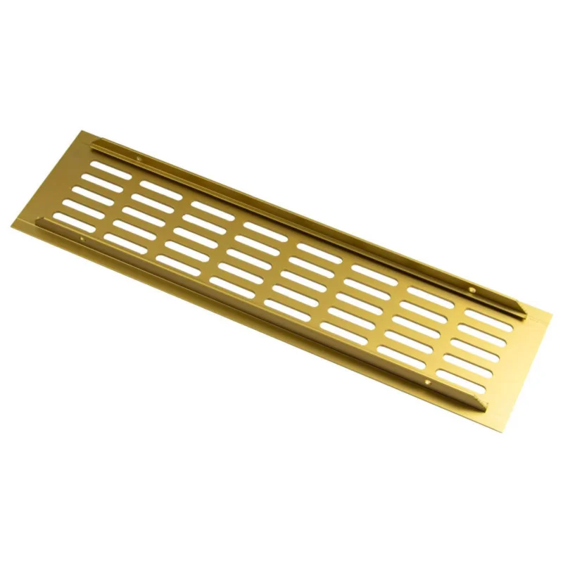 Snabb frakt Gedotec Lüftungsgitter aus Aluminium mit gerillten Stegen, 100 mm-Gold eloxiert - 500 mm