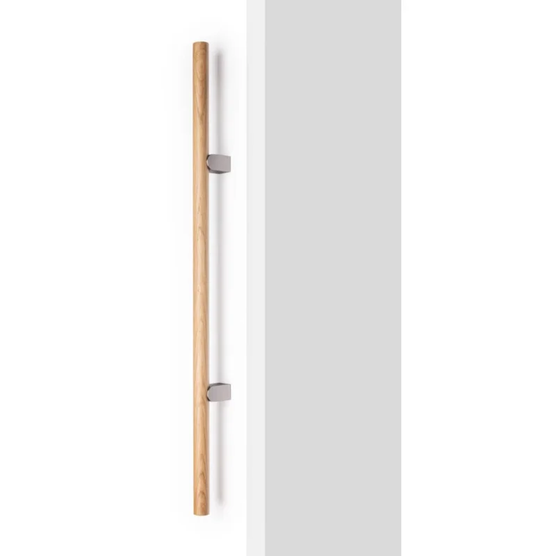 Beställ nu Viefe Stoßgriff KUMO WOOD BIG aus Holz & Aluminium, Eichenholz + Edelstahl-Optik - 640 mm - Einseitig (1 Stück)