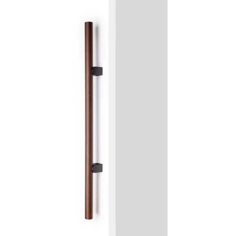 Kundfavorit Viefe Stoßgriff KUMO WOOD BIG ONE aus Holz & Aluminium, Nussbaum + Titan schwarz - 448 mm - Beidseitig (1 Paar)