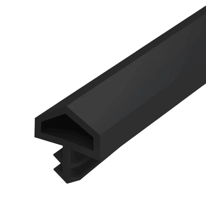 Begränsat antal Gedotec Zimmertürdichtung M680 aus PVC für Innentüren mit günstigem Drehpunkt, Schwarz - 6 Meter