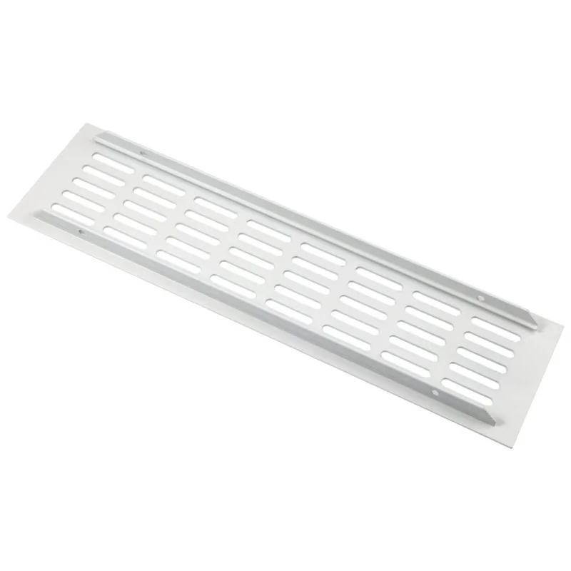 Premium Gedotec Lüftungsgitter aus Aluminium mit gerillten Stegen, 80 mm- Weiß eloxiert - 800 mm
