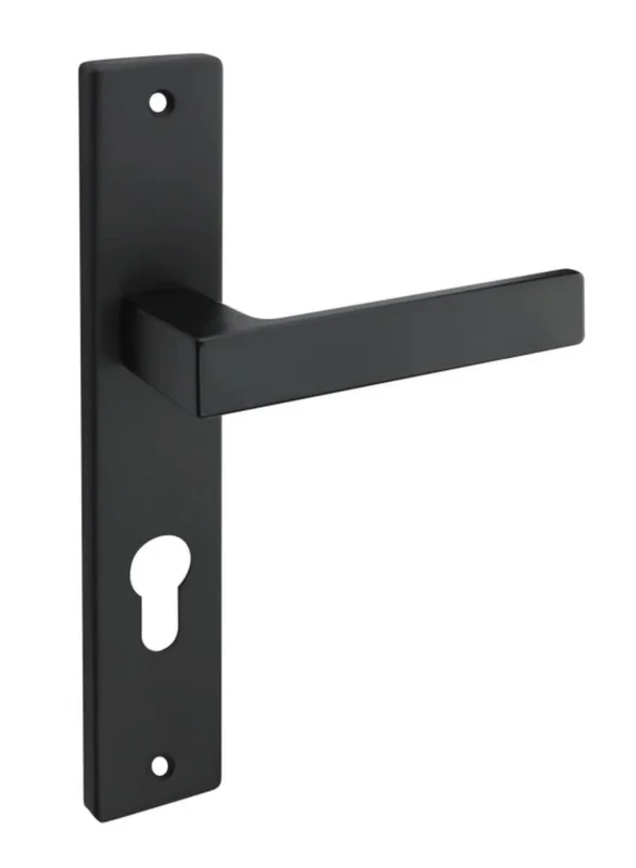 Outlet Fimet Langschildgarnitur PUSH aus Aluminium schwarz matt DIN Norm 72 mm, PZ - Profilzylinder