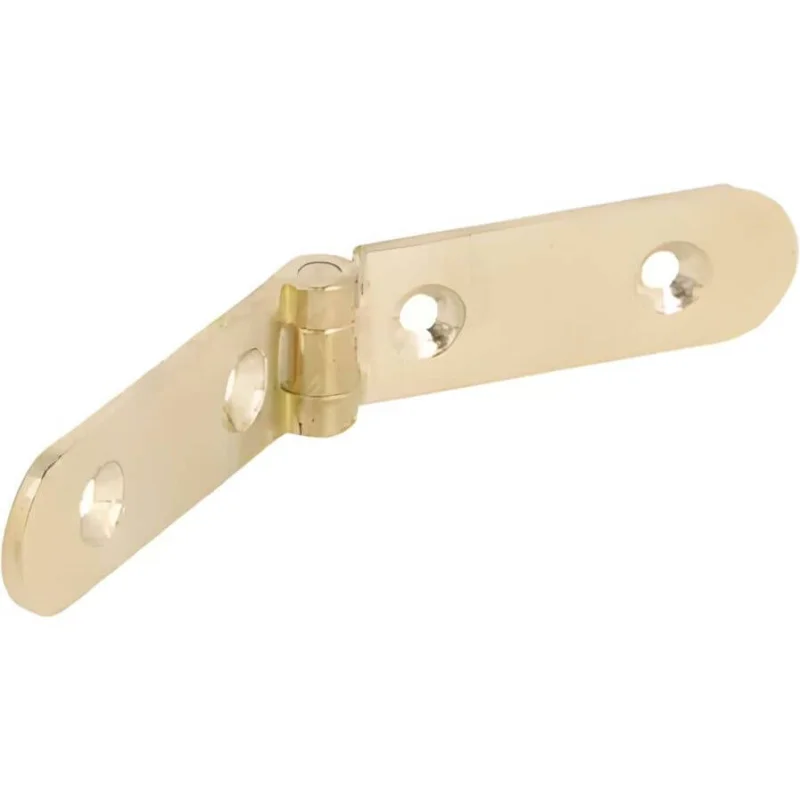 Erbjudandepris Siso Klappenscharnier SLIM aus Messing zum Schrauben 12,5 x 80 x 2 mm, Messing gebürstet