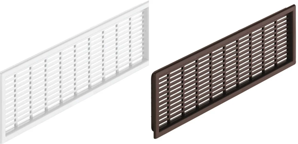 Gedotec Lüftungsgitter H3610 Kunststoff geschlitzt weiß oder braun, Braun - 175 x 41 mm Trygg betalning