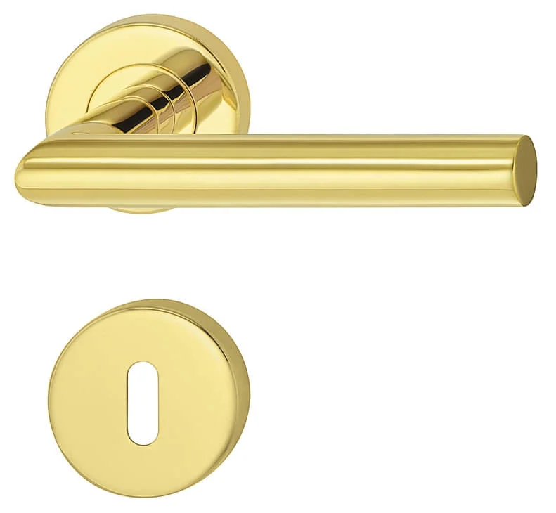 Fynd Häfele Türdrücker-Garnitur LDH 2171 Edelstahl Messing PVD-beschichtet, PZ-Profilzylinder